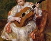 皮埃尔 奥古斯特 雷诺阿 : Woman Playing the Guitar